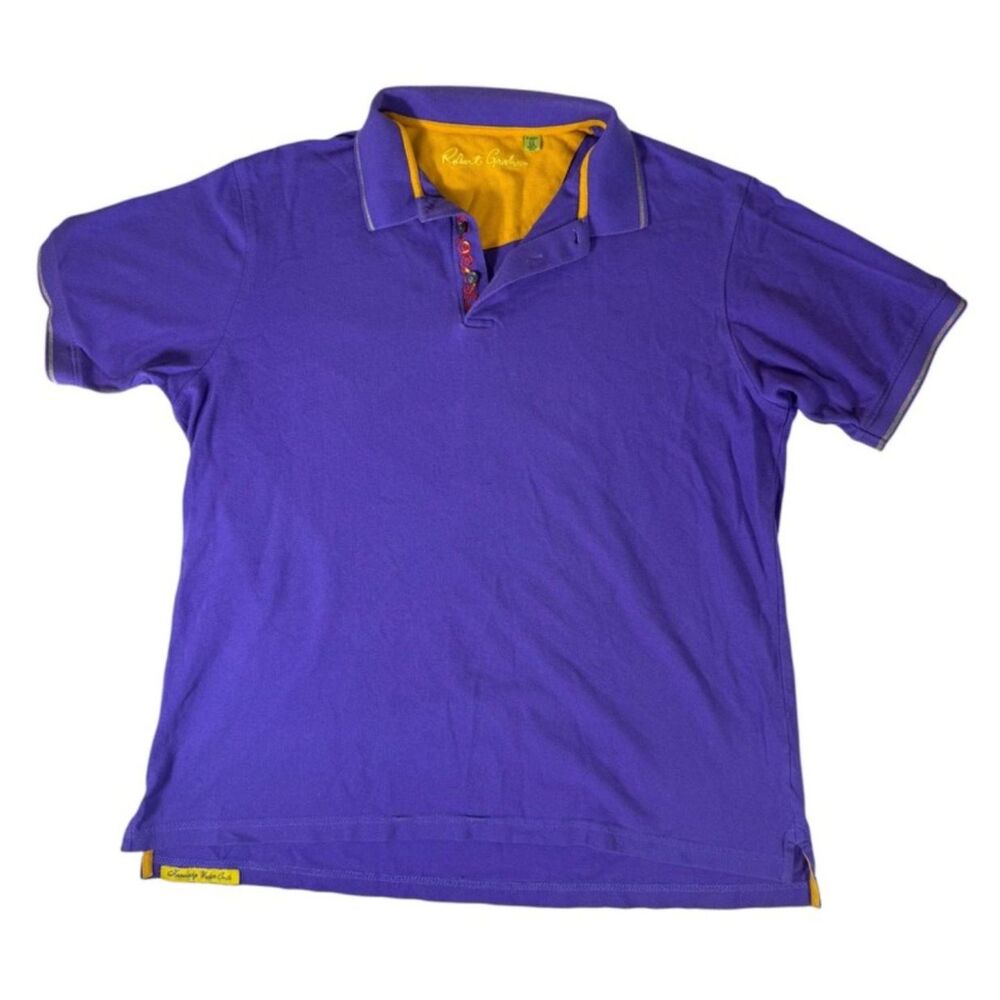 Robert Graham Purple Polo Shirt Size XL